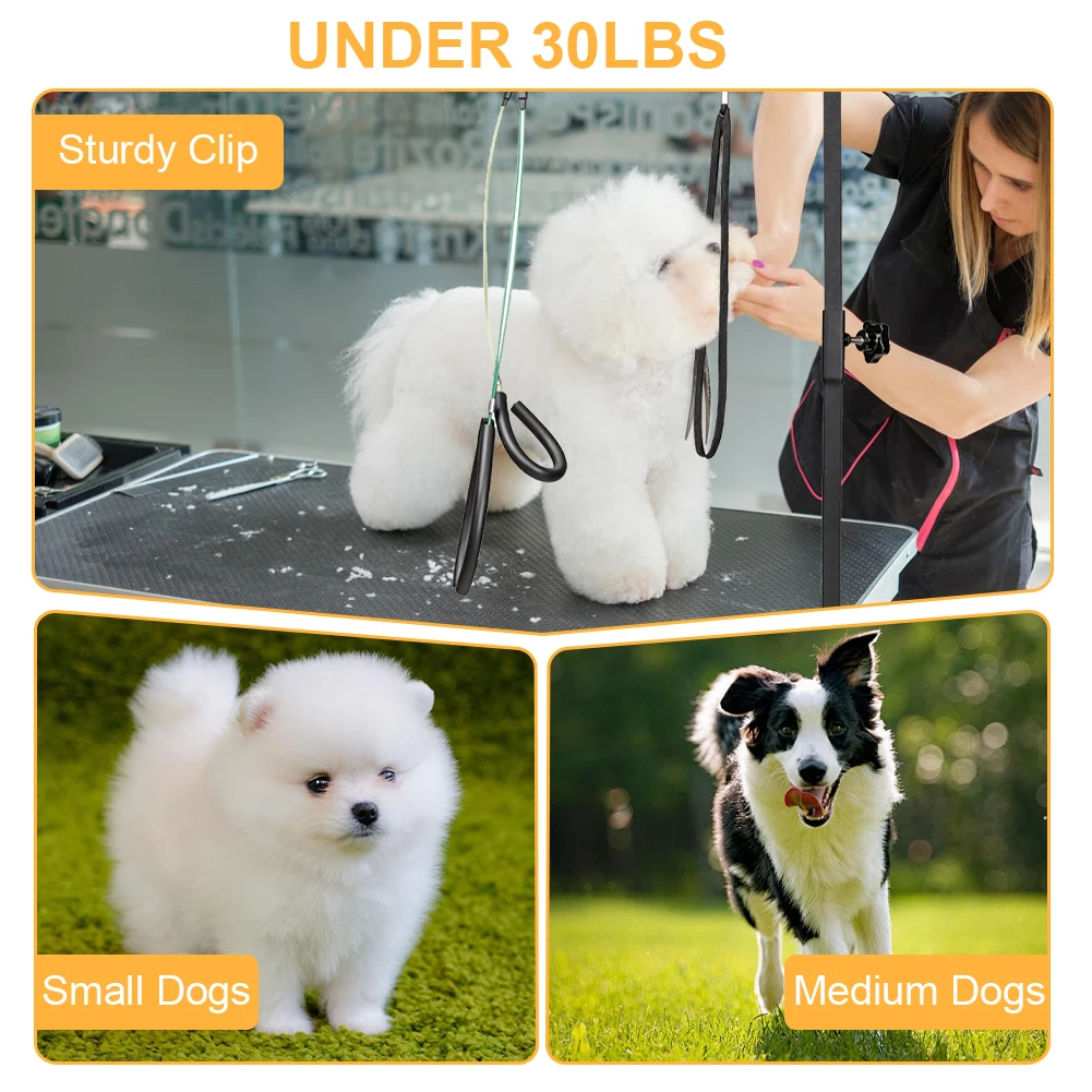 

Dog Shower Stand Stainless Steel Trimming Pet Grooming Stand Height Adjustable Pet Foldable Grooming Bracket with Restraint Rope