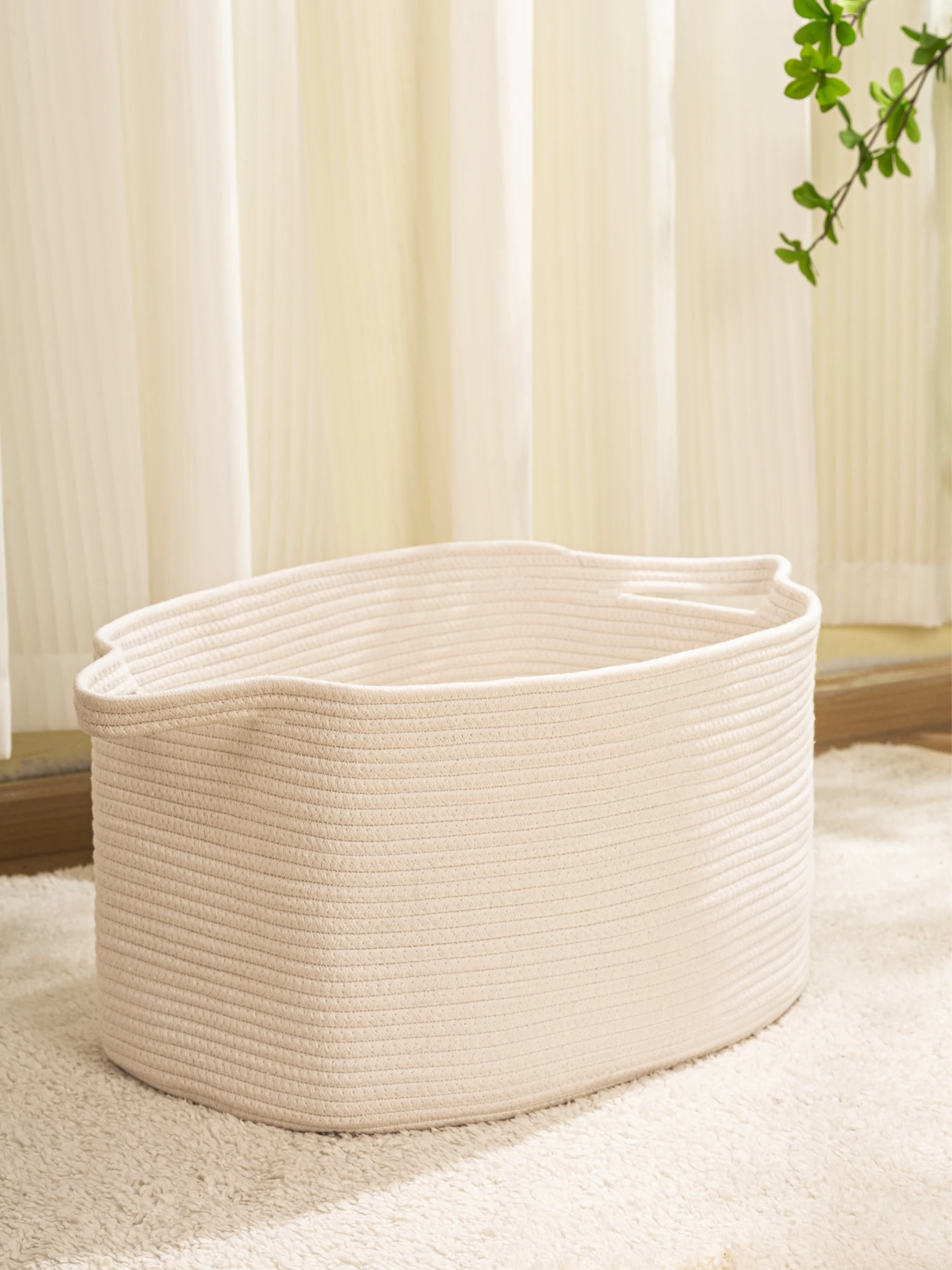 

Large Size Woven Storage Basket Multi-Functional Car Storage Box Bedroom Clothes Baby Toys Storage Basket Home Organization Bin