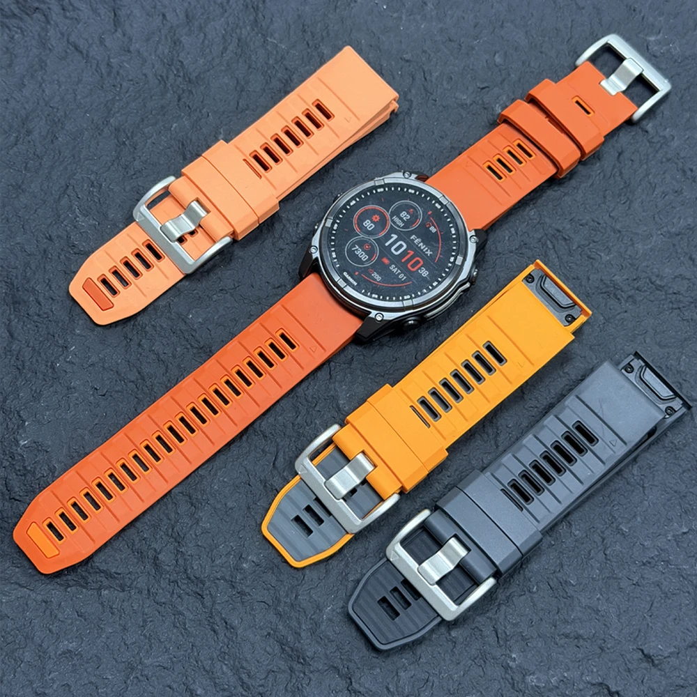 Offizielles Uhrenarmband 22 26mm für Garmin Fenix 8 9 Pro 47mm 51mm Solar 7 7X/Enduro/Epix/Tactix8 970 Sportliches Silikon QuickFit Armband – Detail 8