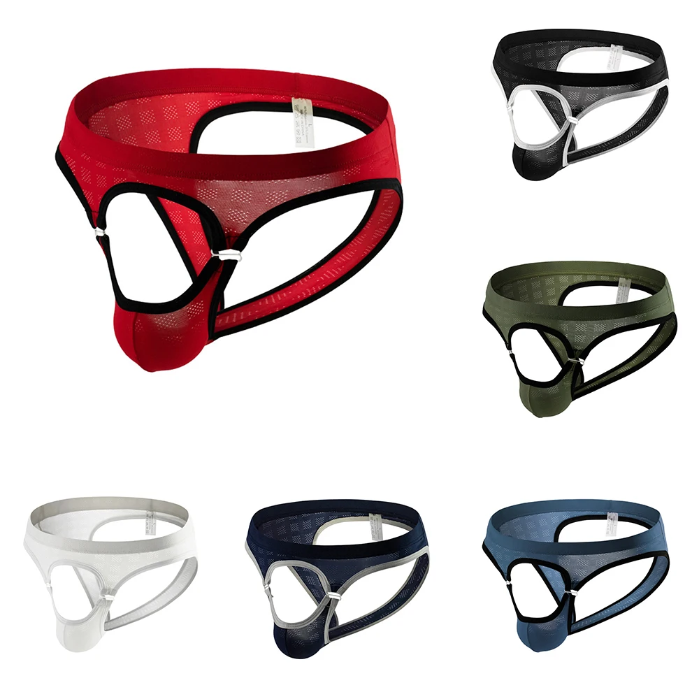 ملابس داخلية للرجال مع حقيبة مفتوحة بين الرجلين وفتحة قضيب من السيليكون، مادة ناعمة ومرنة للحصول على أقصى قدر من الراحة