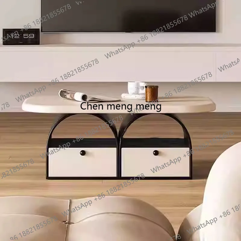 Nordic Cream-Style Coffee Tables Modern Solid Wood Storage Living Room Coffee Table Creative Minimalist Home Furniture