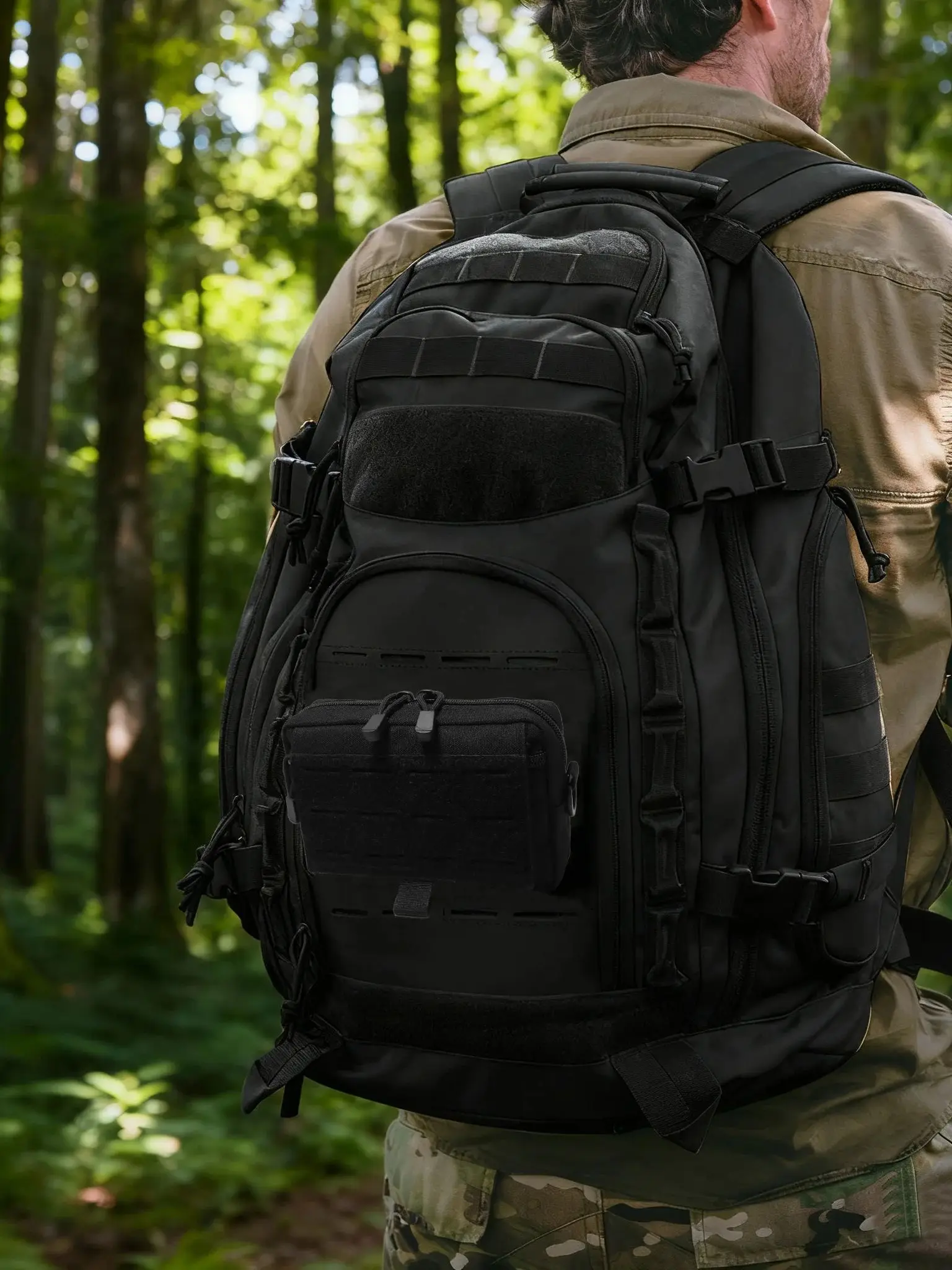 Pochette tactique Molle Admin, pochette utilitaire découpée au Laser EDC, pochettes modulaires horizontales