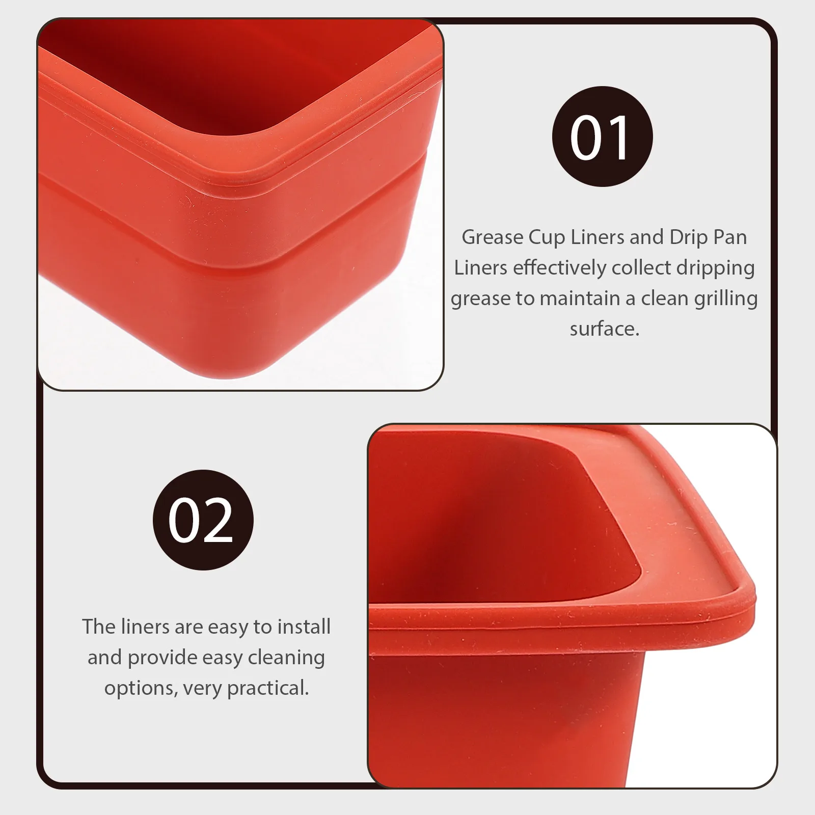 

2 Pcs Silicone Oil Junction Box Camping Accessories Grease Cups Liner Catcher Liners Tray Container Silica Gel Bucket
