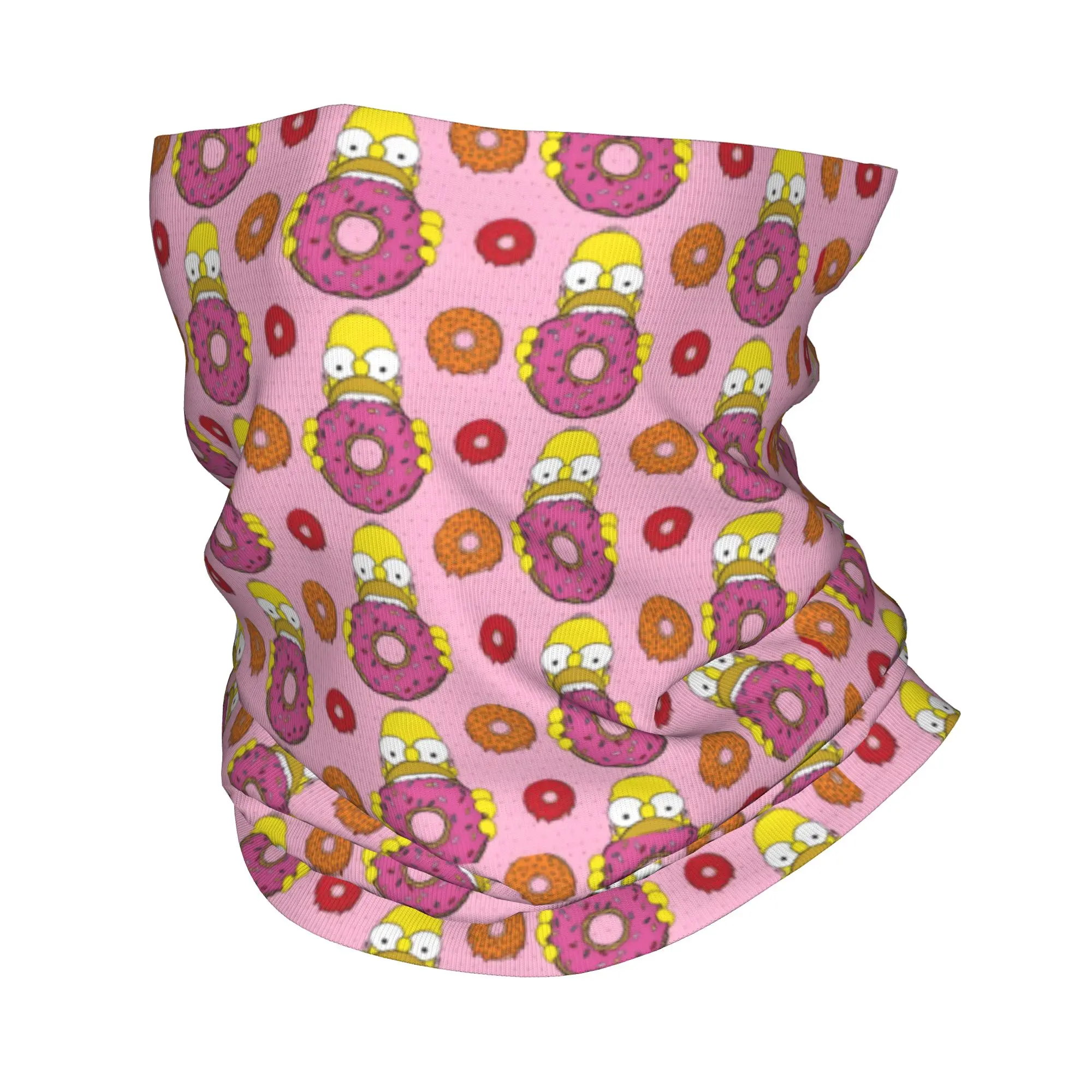 Custom Homer The S-Simpsones-Anime Bandana Neck Gaiter for Ski Hunting Women Men Wrap Scarf Cartoon Balaclava Warmer
