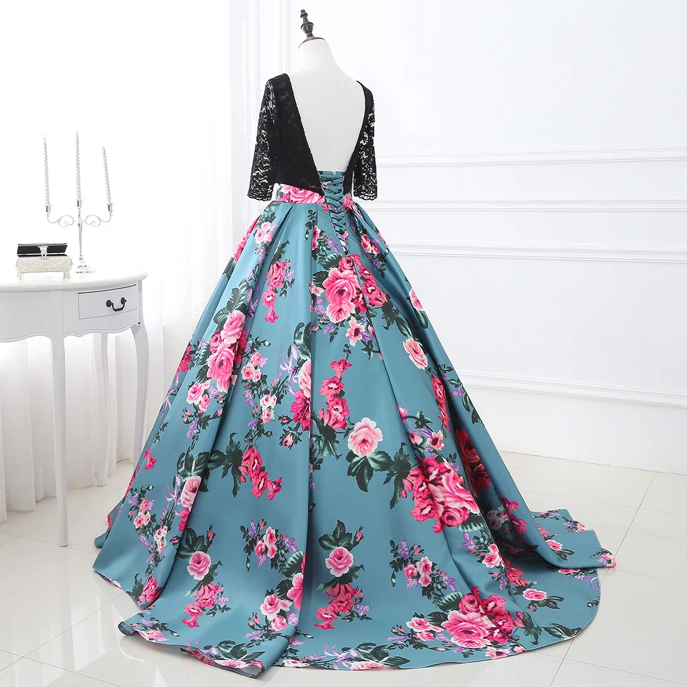 High Quality A-Line Floor Length Scoop Jersey Half Sleeves Pleats Evening Dress Temperament Photo Color vestidos de fiesta