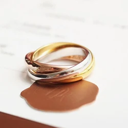 2023 Classic Original Design Tricolor Trinity Ring Fashion Brand Jewelry Couple Ring Gift