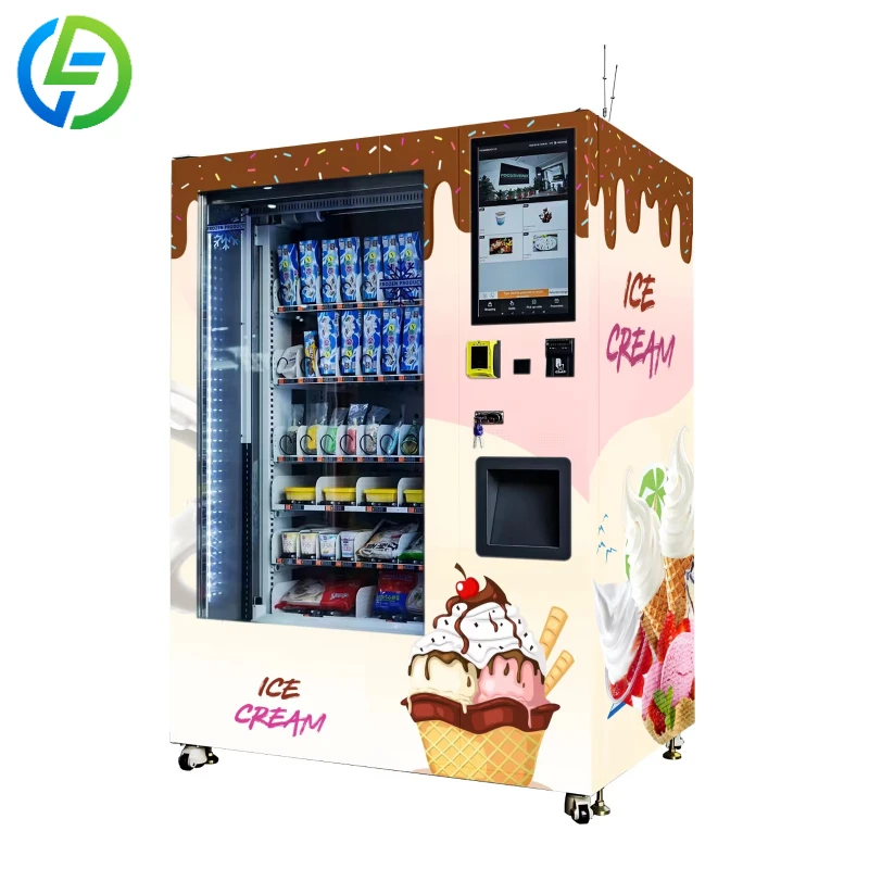 Customized 54-Selection Frozen Food & Ice Cream Vending Machine with 21.5