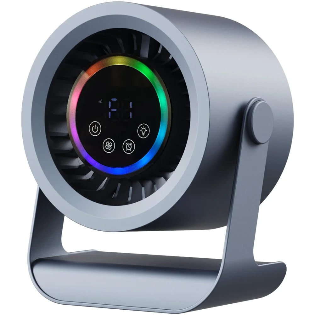Lightweight Desktop Fan with 3 Settings 360 Degree Adjustable Head and USB Rechargeable Function for Indoor Cooling