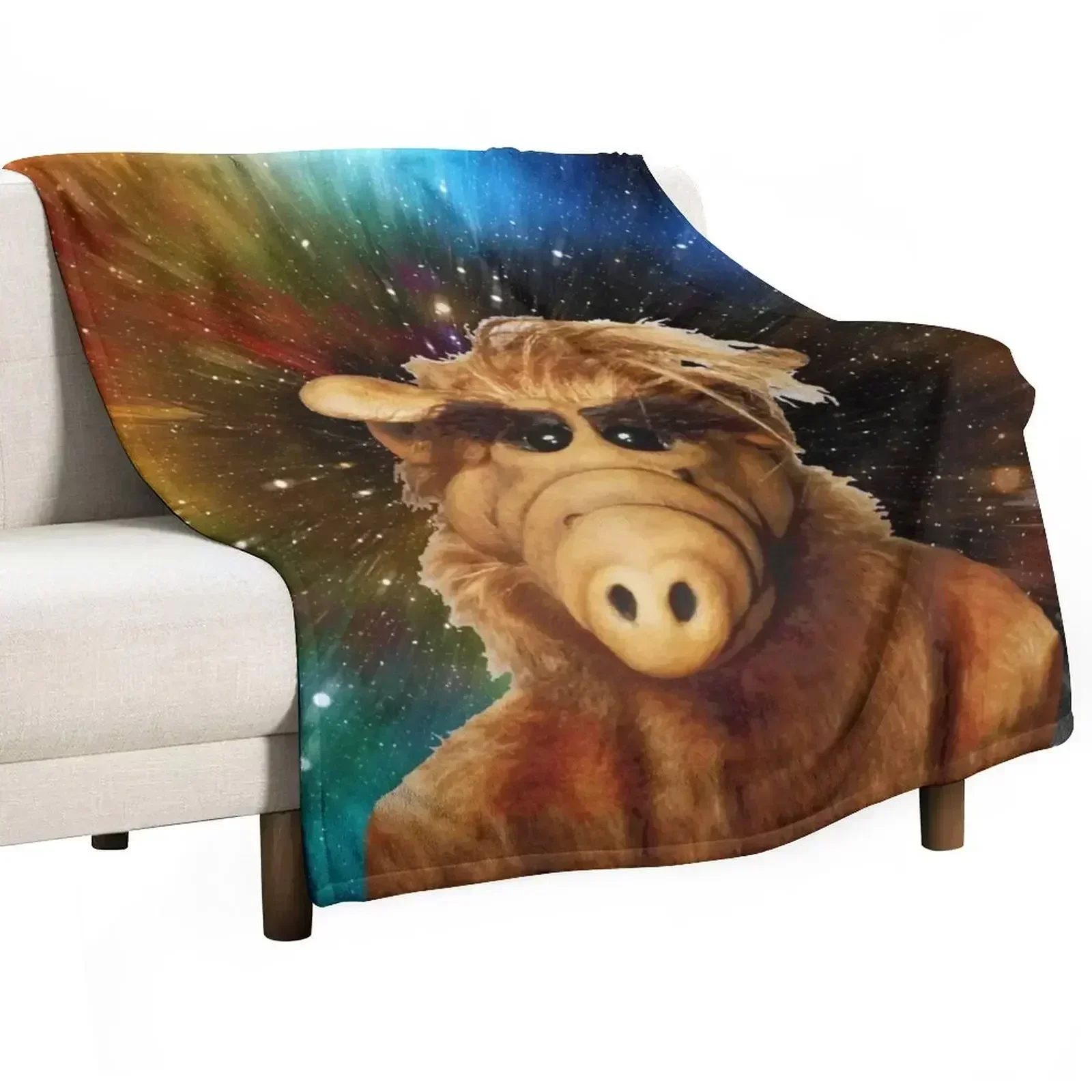 

Alien Life Form in galaxy Throw Blanket Durable Warm Blanket for Daily Home Use