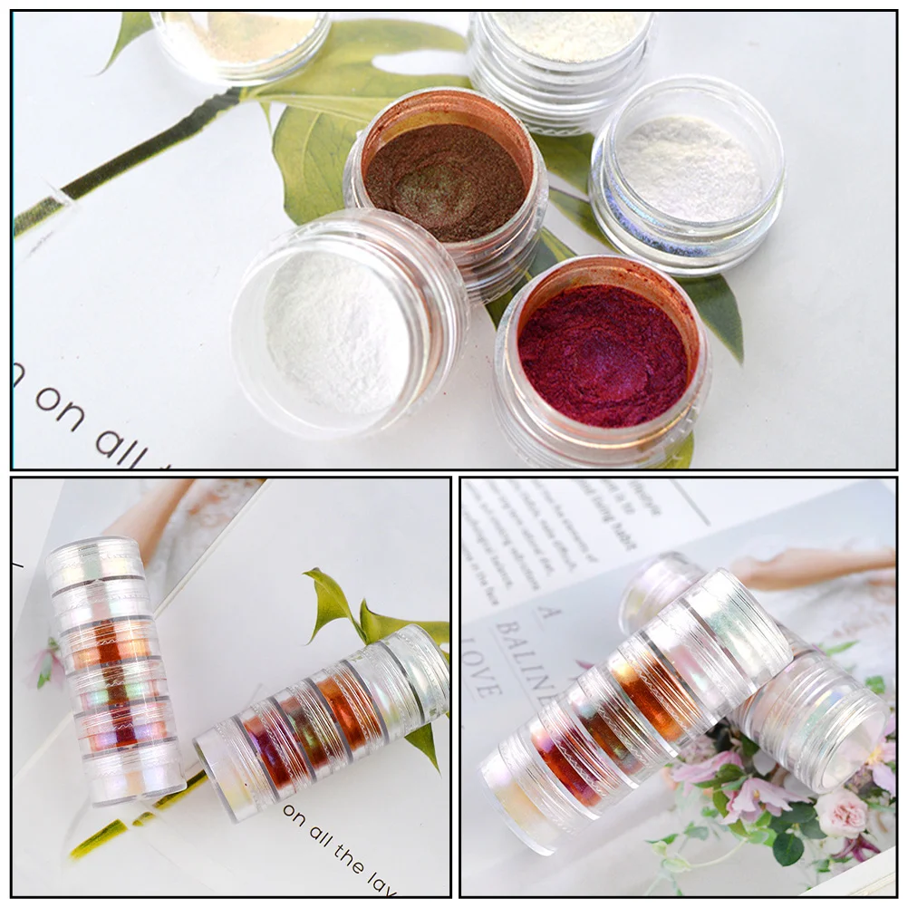 Conjunto de pó de mica com pigmento pérola, 6 peças, cores sortidas, grau seguro para artesanato, bombas de banho de sabão, argila, faça você mesmo, resina epóxi