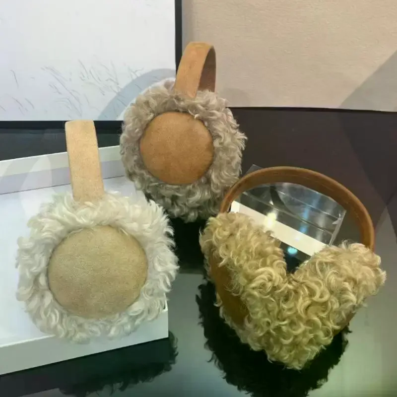 Penutup Telinga Hangat Musim Gugur dan Musim Dingin untuk Wanita Bersepeda Luar Ruangan Penutup Telinga Tebal Anti Dingin Penutup Telinga Bulu Suede Melengkung Musim Dingin