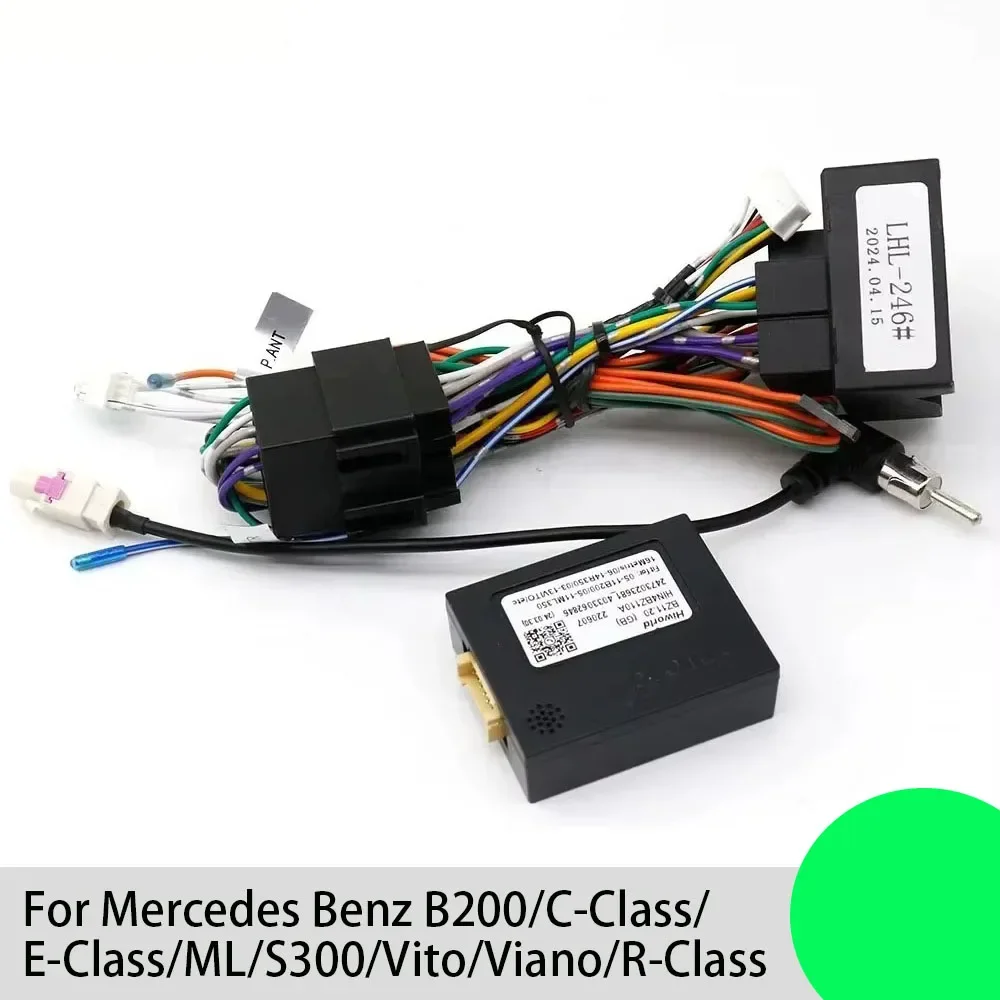 For Mercedes Benz B200/C-Class/E-Class/ML/S300/Vito/Viano/R-Class Car Android 16PIN Power Wiring Harness Cable With Canbus