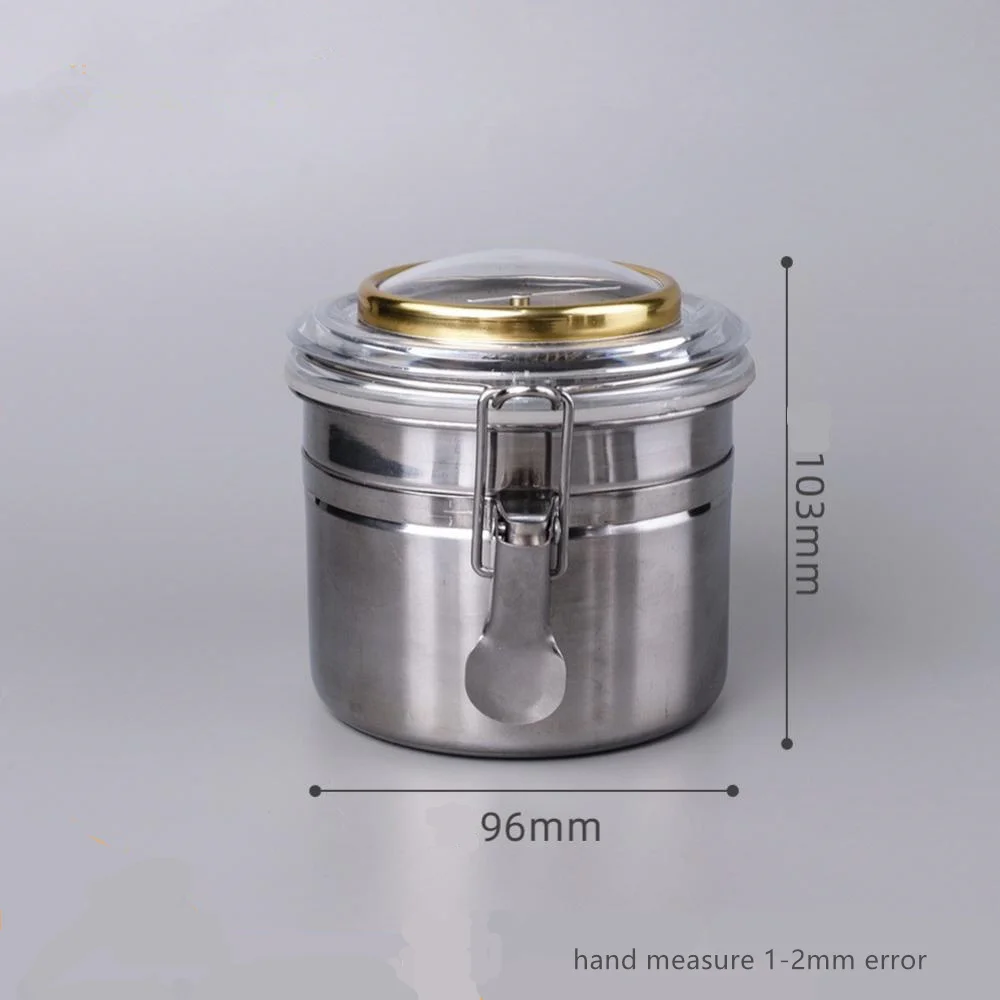 Cigarette and cigar Moisturizer with Hygrometer, Stainless Steel, Coffee Bean Storage Jar