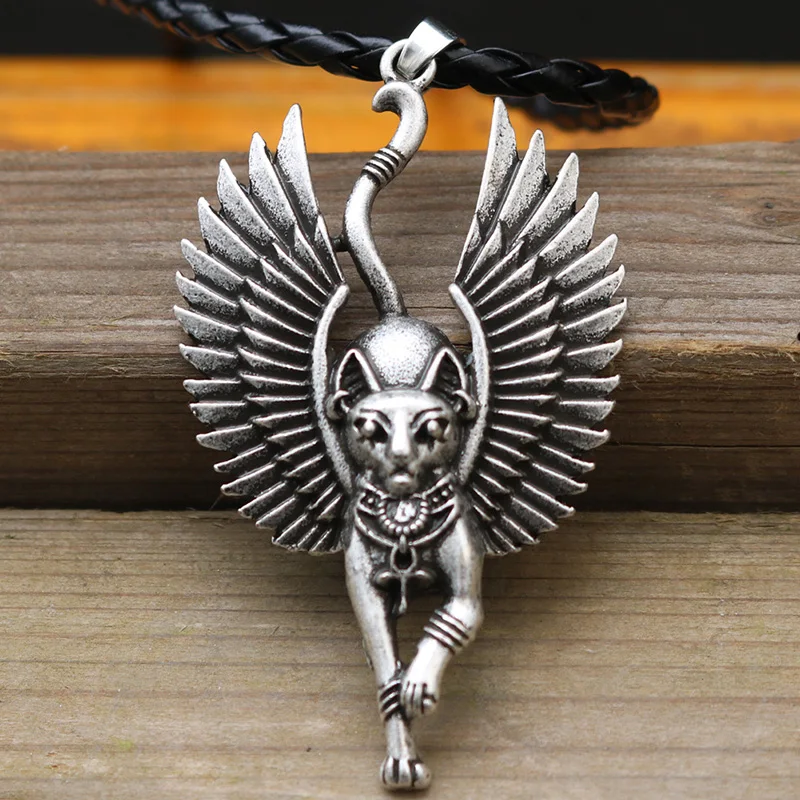 DIY Handmade Creative Charms Statue Cat Pendants For Necklace Egyptian Sphinx Jewelry Making Findings Components