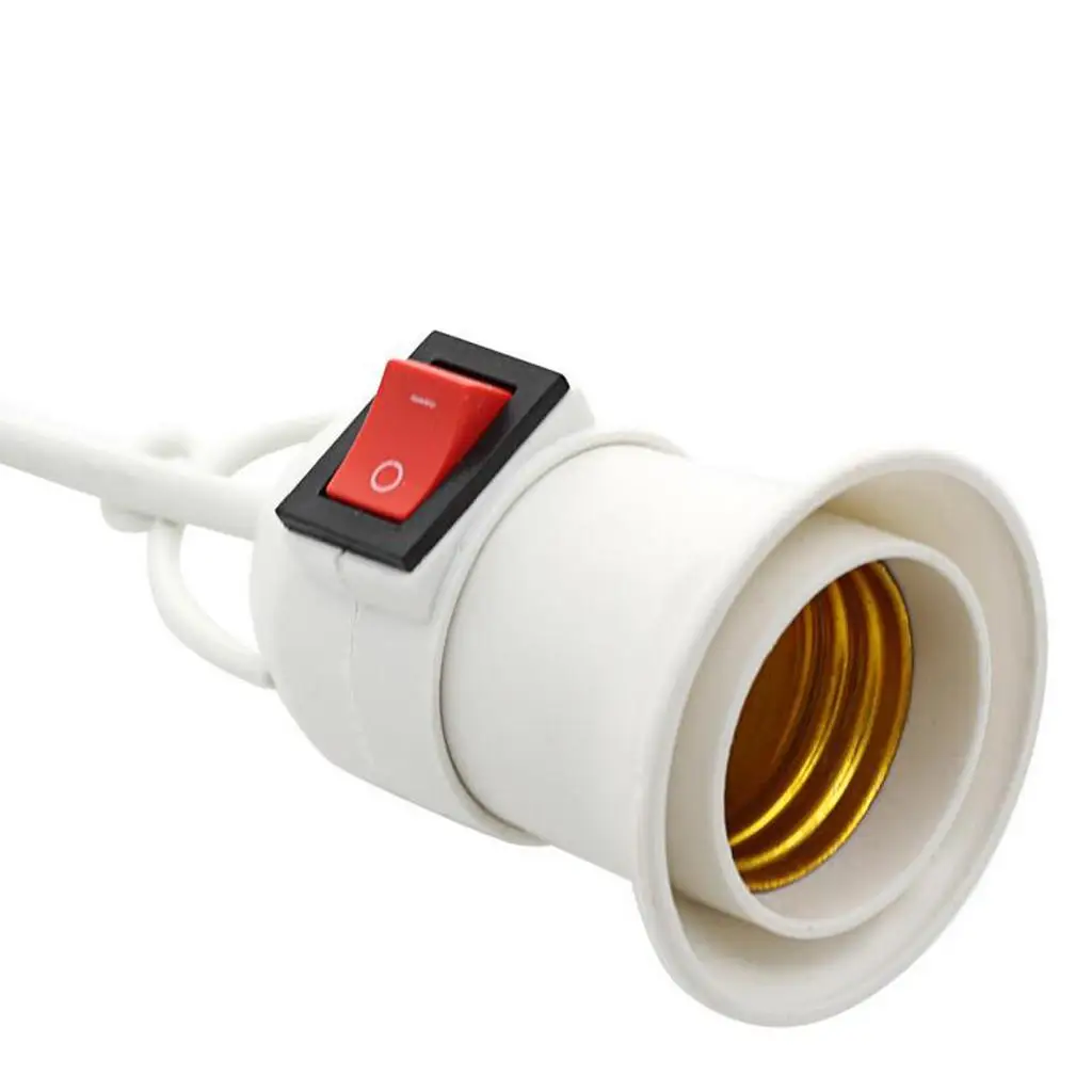 Flexible Plastic E27 Lampholder with Plug Long Cord Bulb Holder Adapter for Indoor Plant Growing