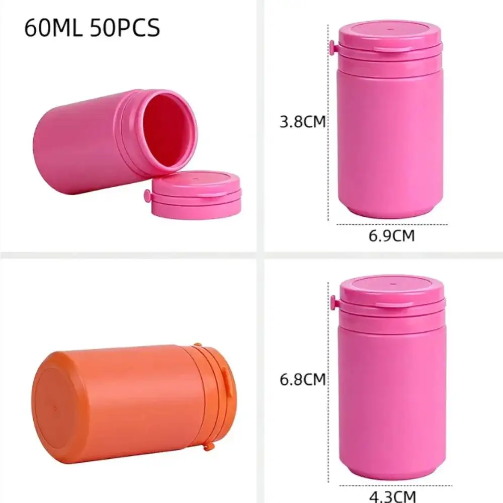 50 PZ 30 ML 60 ML 100 ML Bottiglia Vuota di Plastica Bianca Pillola a Prova di Pilfer Contenitore di Polvere Allentata Vaso di Imballaggio Cosmetico