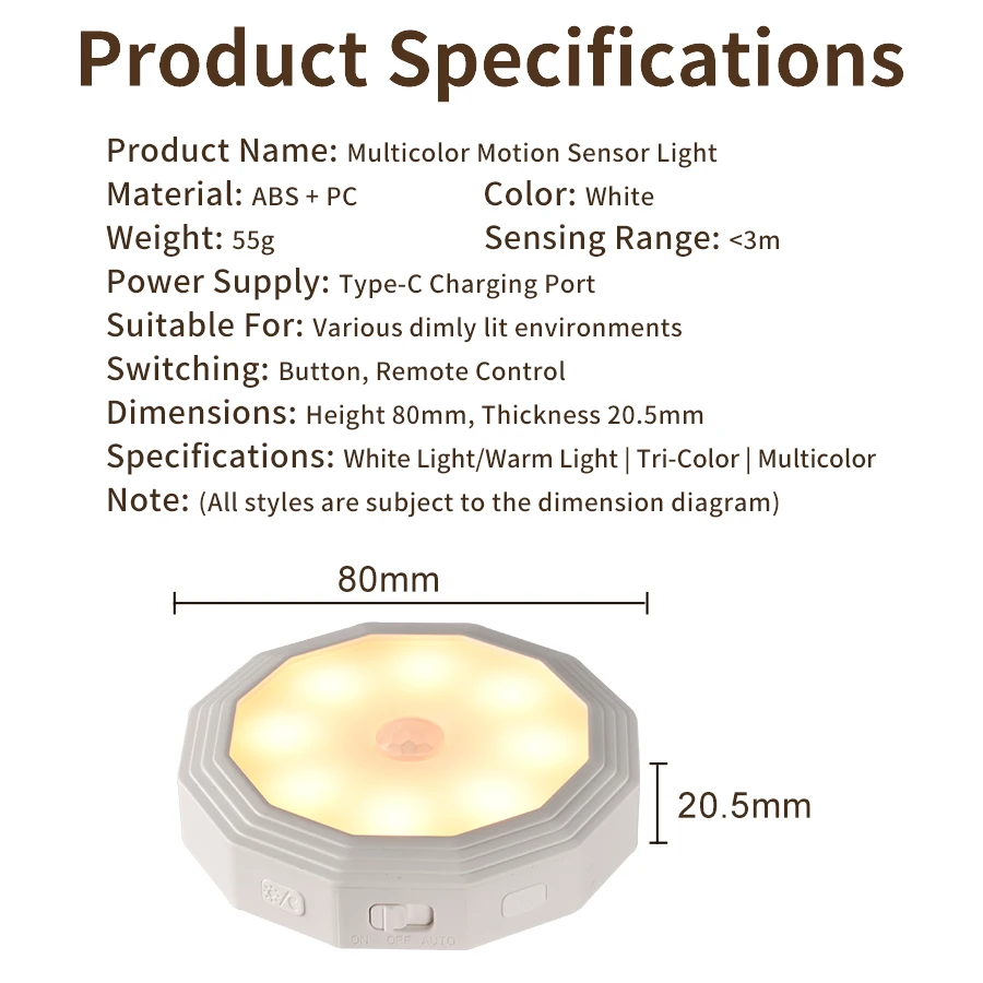 LED الذكية جسم الإنسان الاستشعار مصباح الليل USB شحن الإضاءة التلقائية في حالات الطوارئ اللاسلكية المغناطيسي شفط استخدام الجدار الخفيفة #6