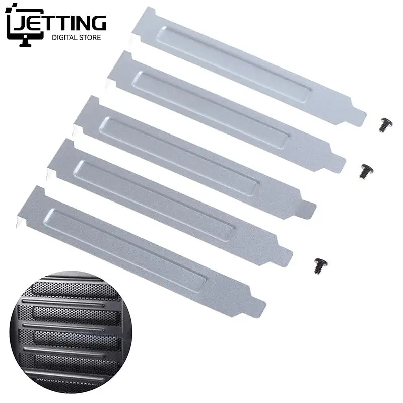 5pcs PCI Slot Cover/PCI Slot Cover Dust Filter Blanking Board Cooling Fan Dust Filter Ventilation PC Computer Case