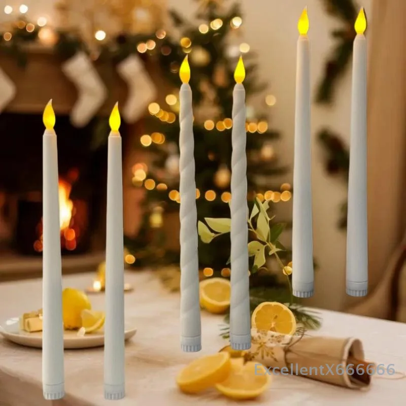 

Unit Party Wedding LED Candle Light, Flameless Electric Taper Candles with Flickering Candlesticks Decor