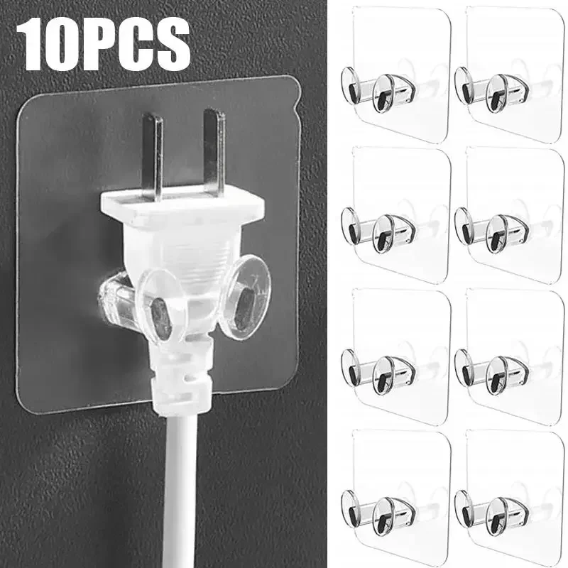 Wall Mount Shaving Razor Holder Shaver Rack Self Adhesive Power Plug Socket Rack Bathroom Kitchen Storage Holder Organizer Shelf
