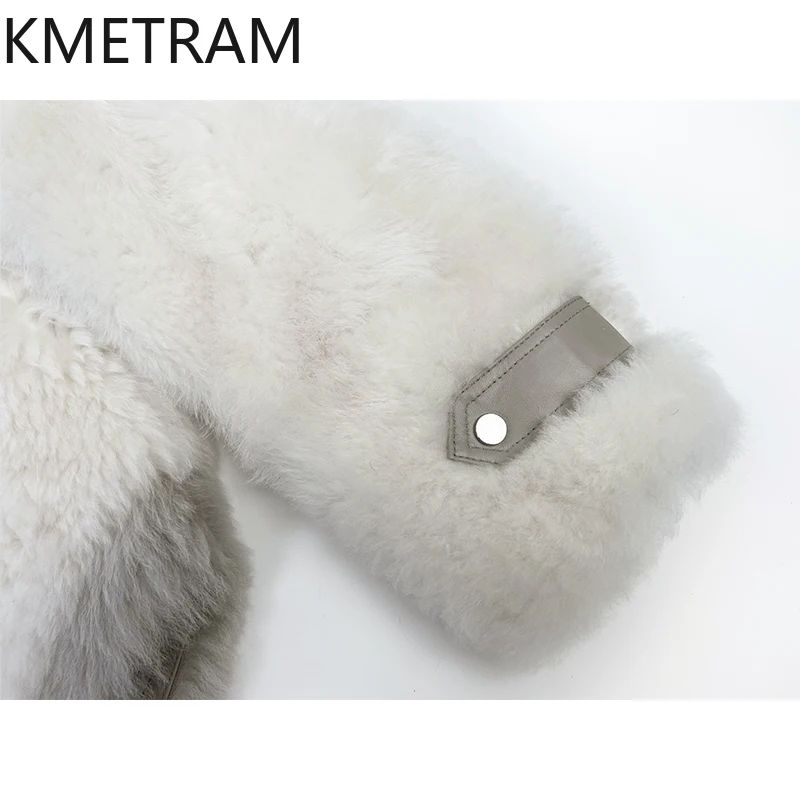 Natural Tuscany Sheepskin Wool Double Faced Fur Jacket Women High Quality White Gray Real Fur Coat Winter Woman Clothing 2025