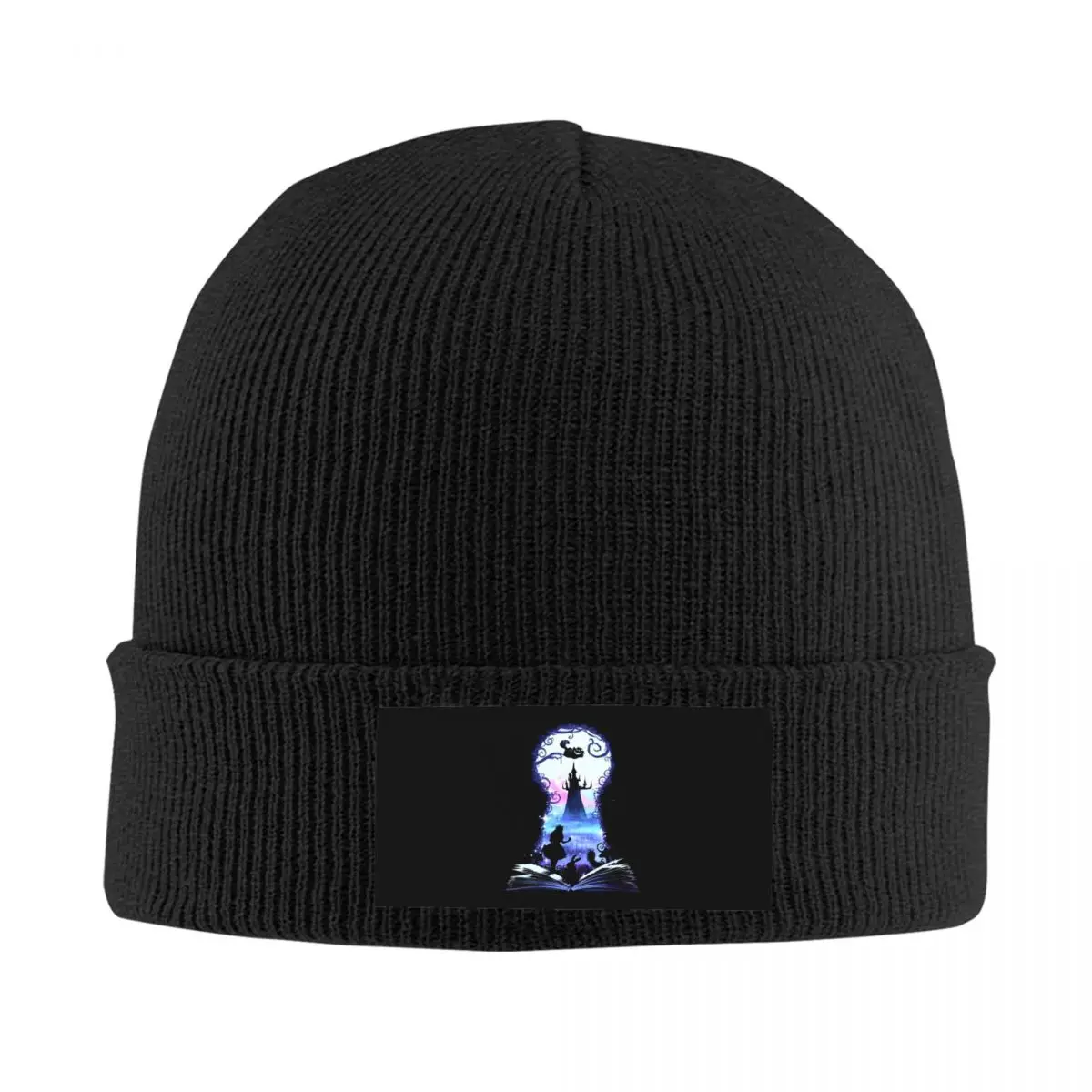 

Custom Alice In Wonderland Bonnet Hat Knitting Hat Men Women Cool Unisex Manga Warm Winter Beanies Cap