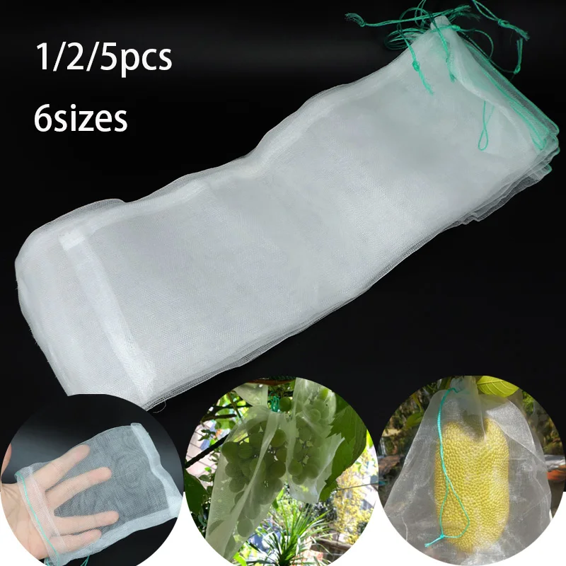 6size Fruit Grape Mesh net Storage Grow Bags cover Vegetable Protection Pest Control Anti-Bird Bug Insect Garden Netting Planter