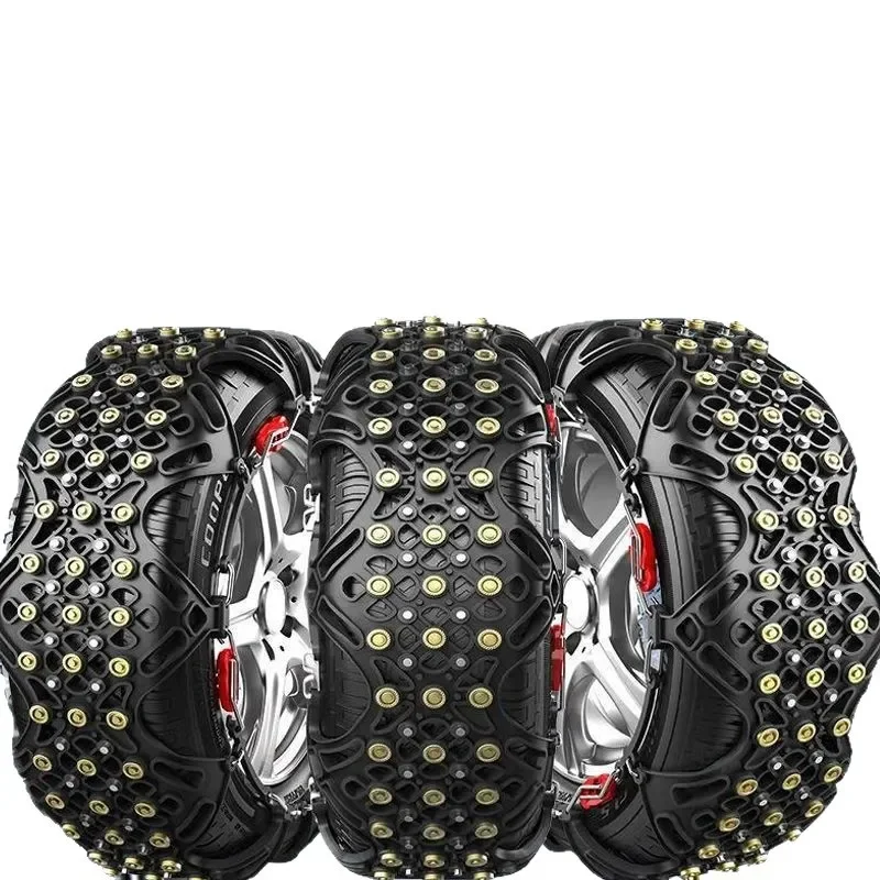 Car fully enclosed snow chain integrated tightening thickened rubber natural rubber closed