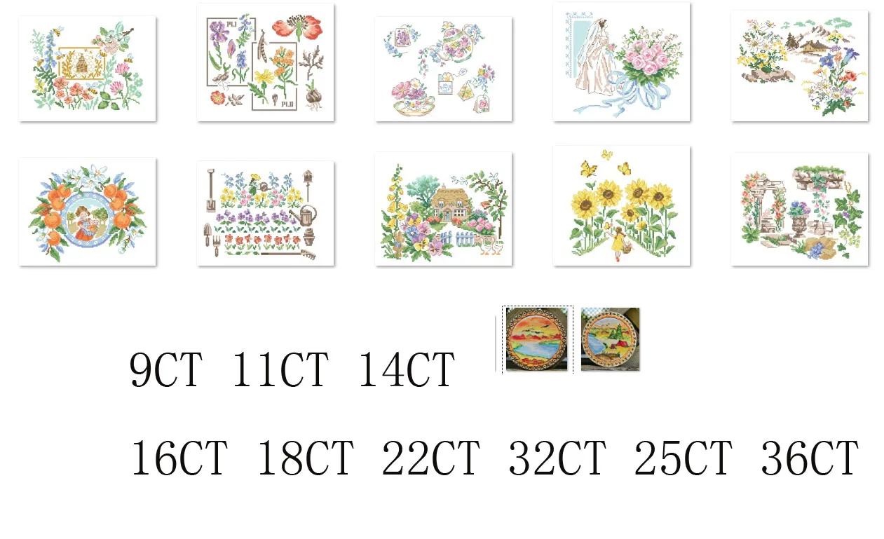 

7-Circular Scenery Autumn River 22-22 cross stitch Kit 14CT Embroidery Full Embroidery Cotton Cross Stitch Set Thread 14CT