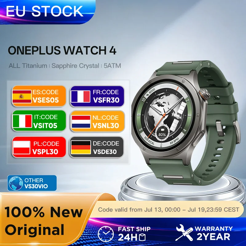Reloj Inteligente OnePlus Watch 4 2026, Nuevo, Pantalla OLED LTPO de 1.5», SpO₂, Medición de Estrés, Más de 100 Modos Deportivos, Resistente al Agua 5ATM