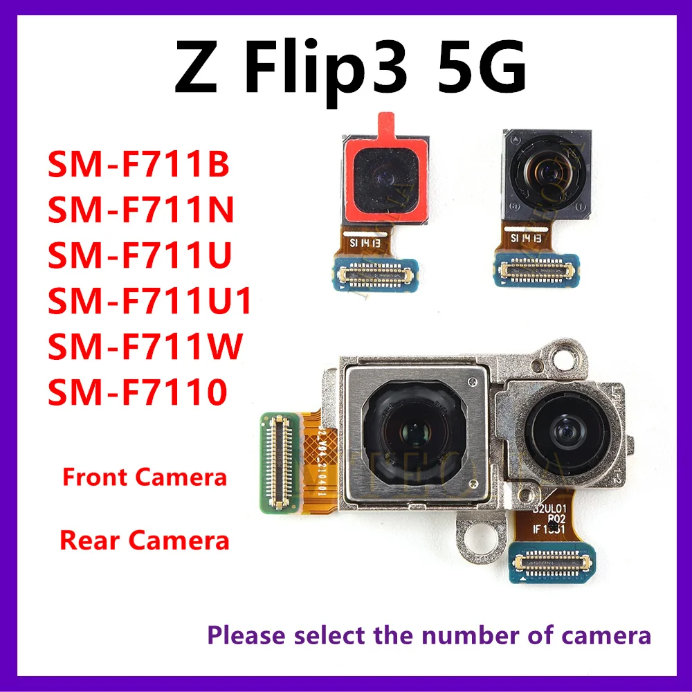 Cámara Trasera para Samsung Galaxy Z Flip3 5G F711N F711W F711B F711U F711, Módulo de Cámara Frontal para Selfies, Cámara Principal Trasera Gran Angular, Flex Z Flip3