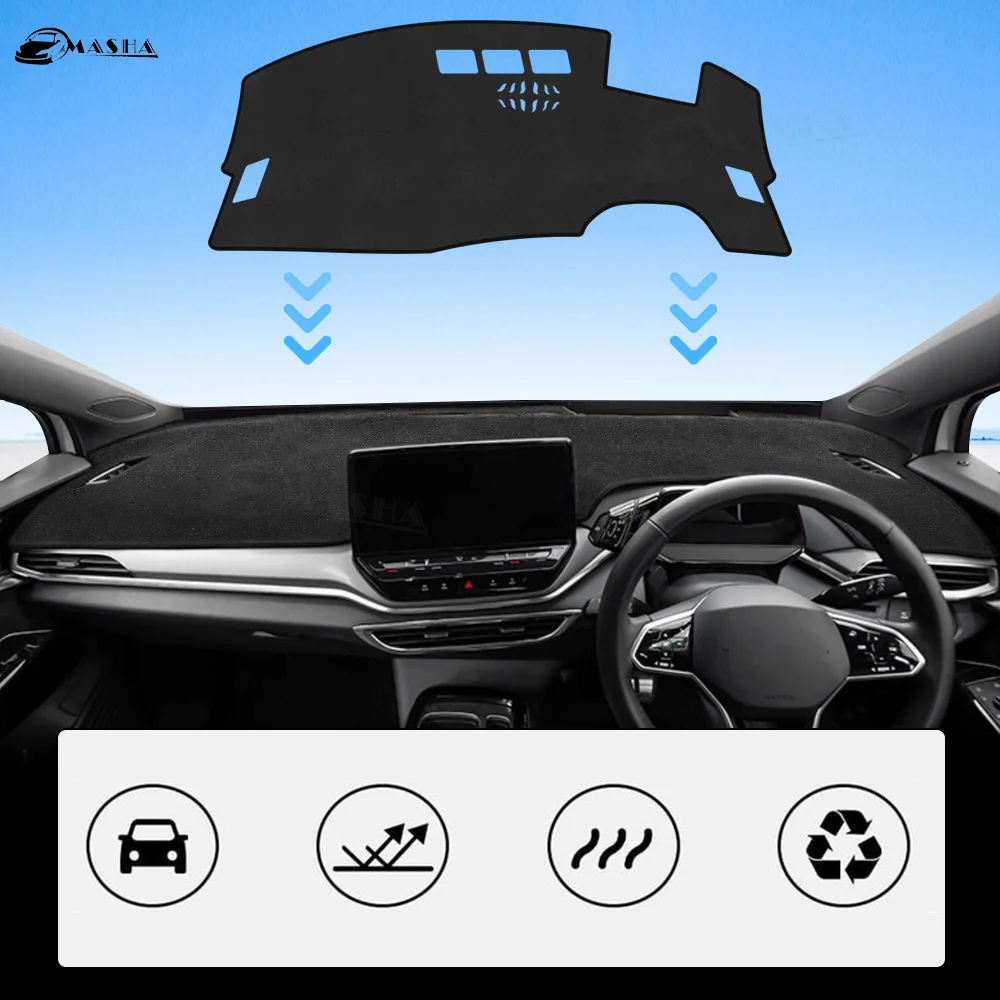 Compatible with Dash Cover Volkswagen ID.4 VW ID4 2021-2023 2024 Dashboard Mat Cover Sunshade Nonslip Mesh Protector No Glare