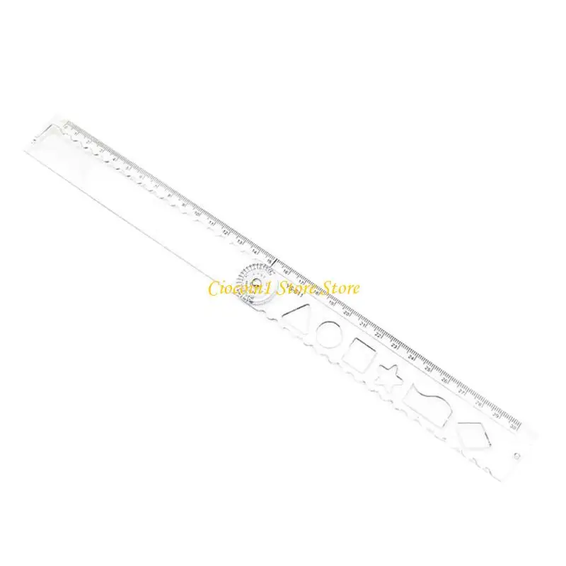 A3PC Shatterproof Sliding Trimming Ruler Transparent Craft Tool For Designers Students Work