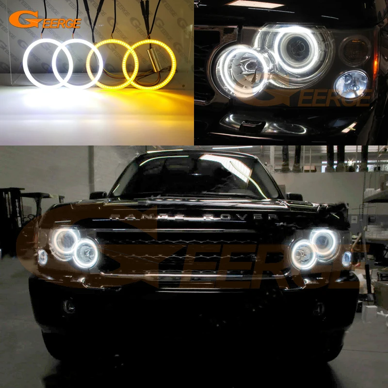 For Land Rover Range Rover Vogue L322 Sport HSE L320 Xenon Headlight Ultra Bright SMD LED Angel Eyes Halo Rings Kit Day Light