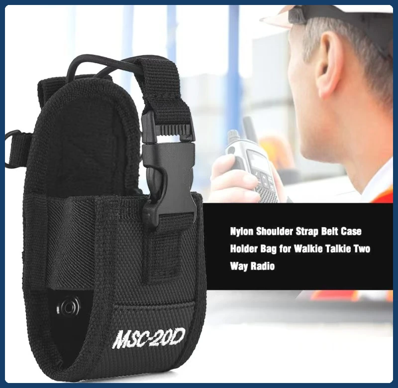 MSC-20B Walkie Talkie Bag Nylon Holster Carry Case for Baofeng UV5R UV82 bf888S UV-9R Plus UV-B2 TYT Motorola KENWOOD Ham Radio