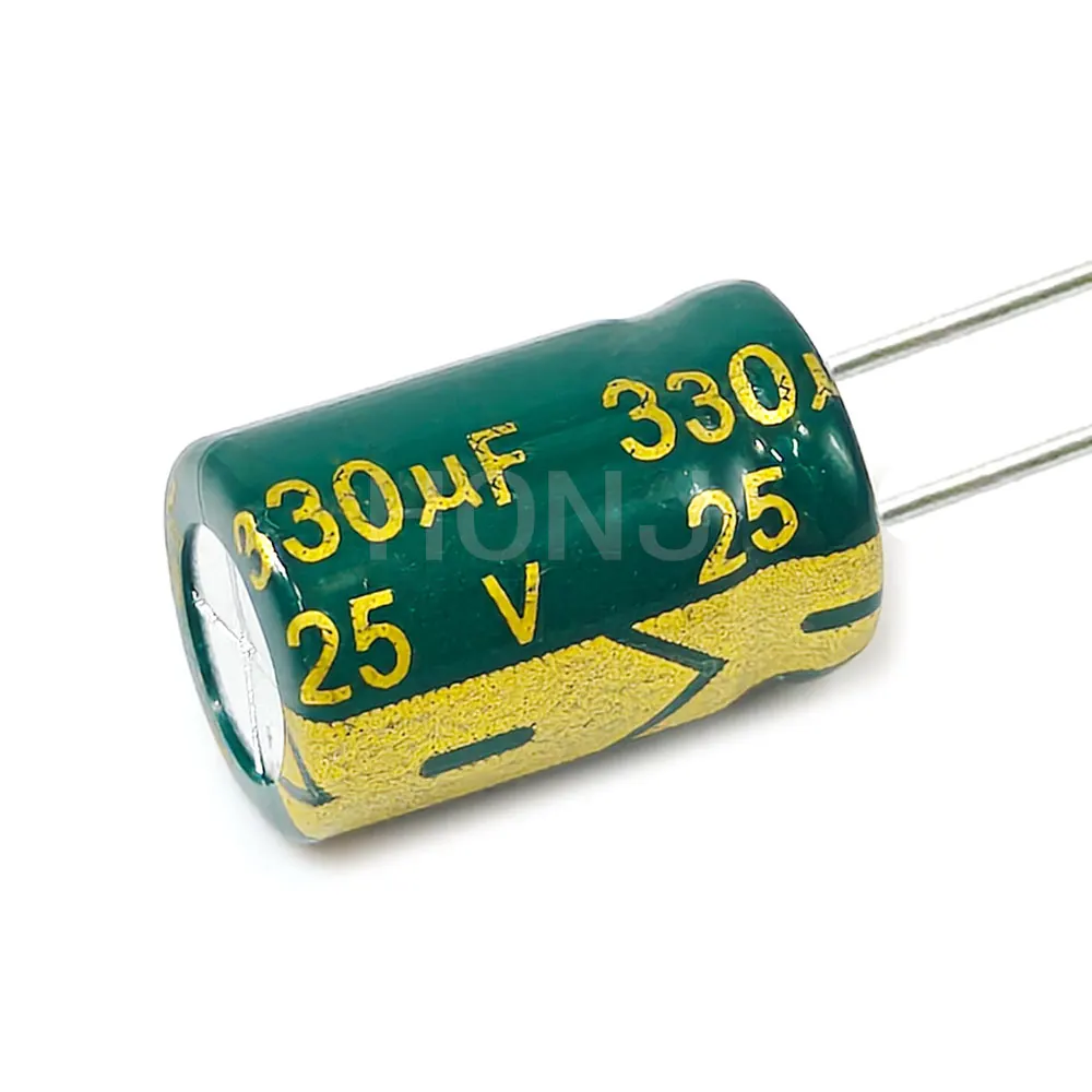 20PCS 25V330uf Capacitor Eletrolítico de Alumínio 330uf25v 25v 330uf 25wv 330mf 25vdc 330MFD 25v330mf 330mf25v 8x12mm ±20%
