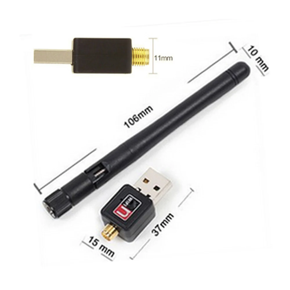 USB 2.0 WiFi بطاقة الشبكة اللاسلكية 150Mbps 802.11 b/g/n LAN محول مع هوائي قابل للتدوير لأجهزة الكمبيوتر المحمول جهاز دونغل واي فاي صغير