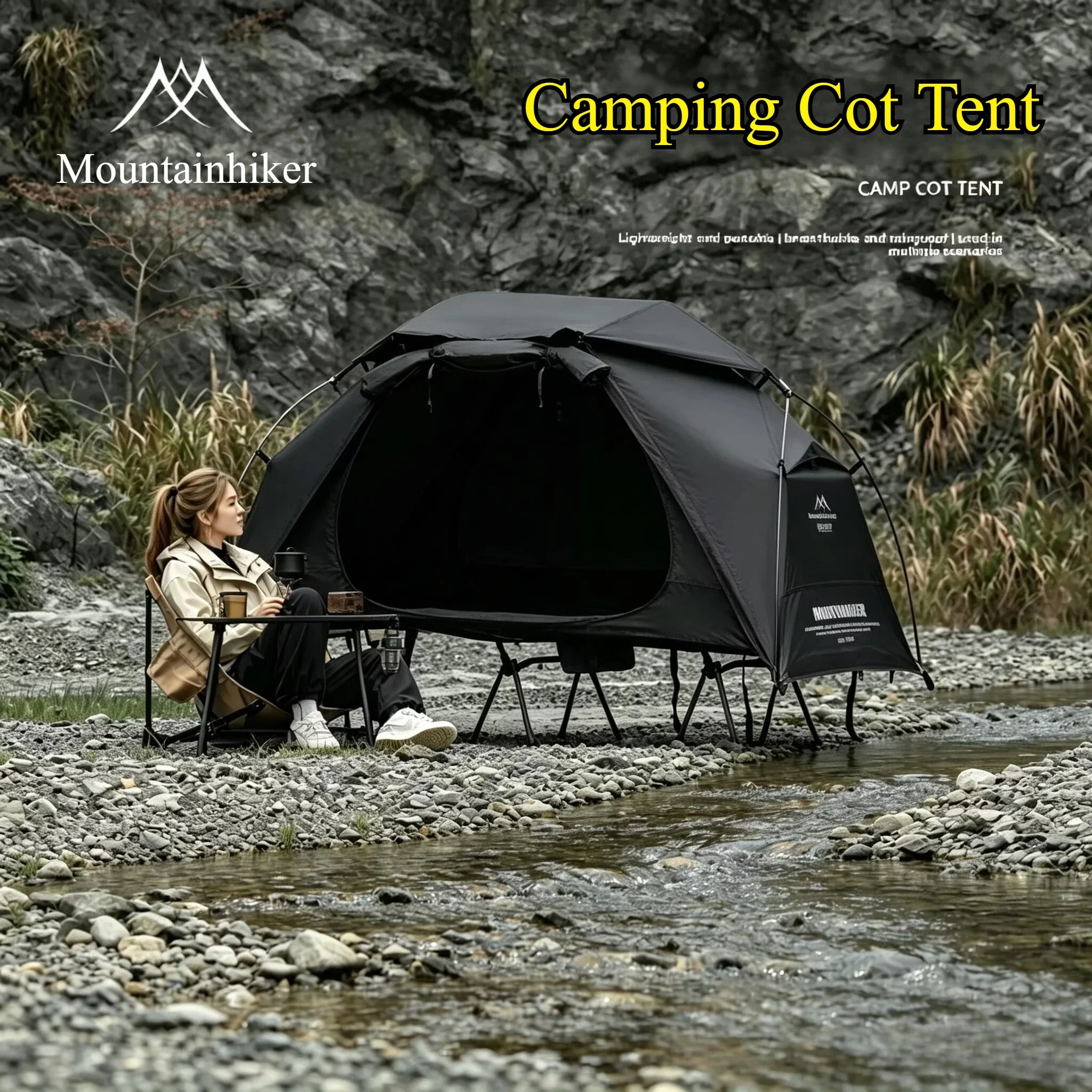 Camping Cot Foldable - Mountainhiker Camping Cot Tent Integrated Foldable