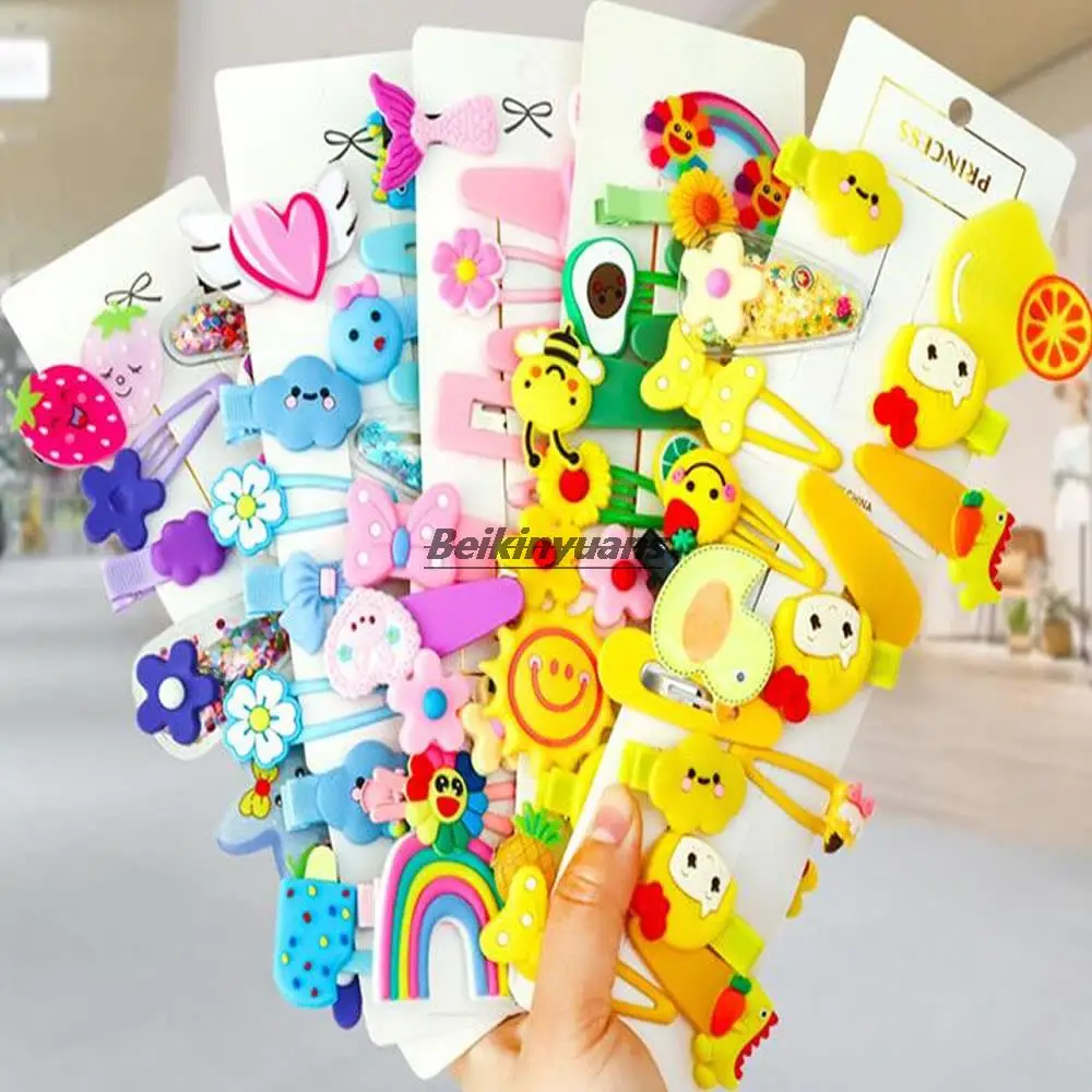 

Children's net red cartoon hairpin Korean hair accessories Rainbow bb clip set girl cute bangs side clip