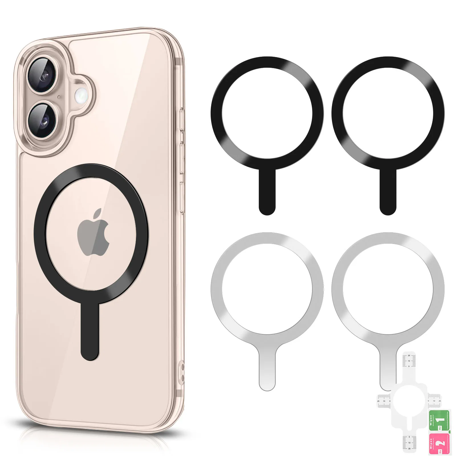

1-4pcs Universal Metal Plate Ring Stickers For Magnetic Car Mobile Phone Holder Iron Plate Sheet For Magsafe Wireless Charger