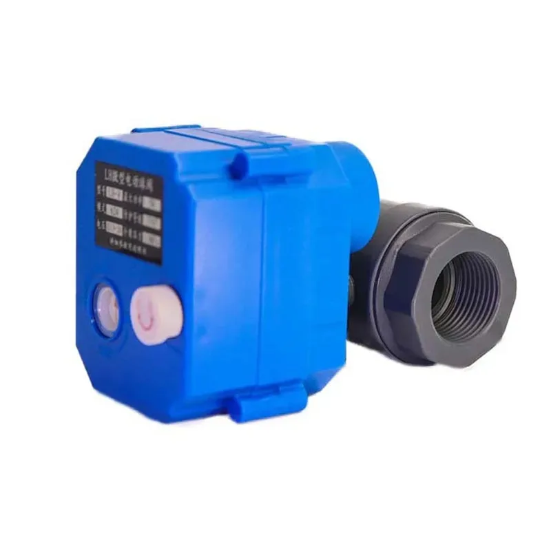 DN25 UPVC 2 Way Motorized Ball Valve 2Nm Torque Electric Water Valve with Manual Override DC5V/12V/24V AC220V Options