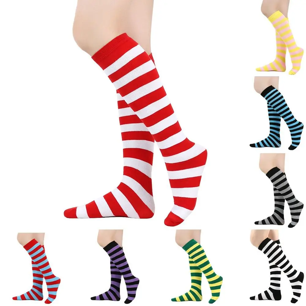 Japanese Style 9 Colors Striped Sock Knee High Black White Pink Calf Sock Warm Striped Sock Boy Girl