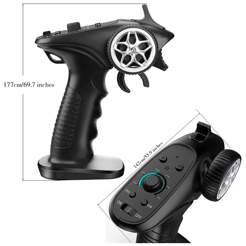 BEDW-4X GA-4H-TX TX4 2.4Ghz 4CH 무선 시스템 송신기 컨트롤러 원격 제어 (RC 자동차 보트 탱크 크롤러 용 수신기 포함)