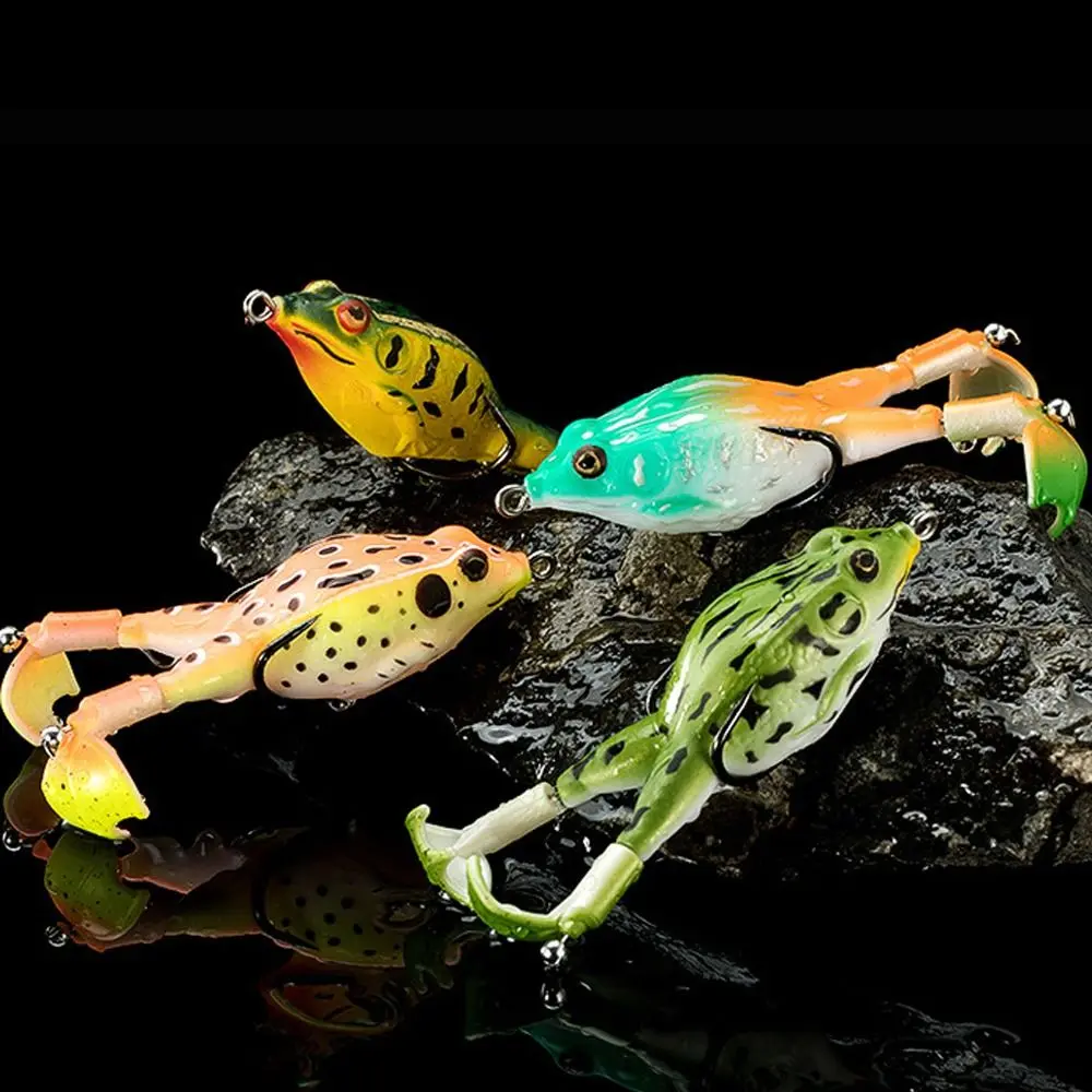 9.2cm 13.6g Wobblers Frog Type Topwater Lure Artificial Silicone Double Propeller Legs Soft Bait Popping Thunder Fishing Lure