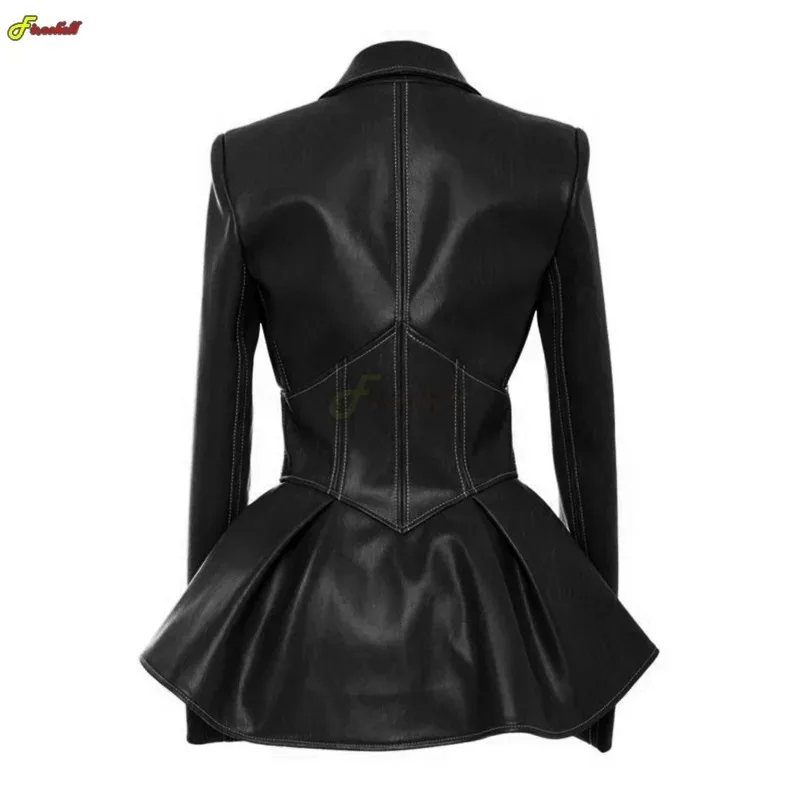 

Взрослые женщины пальто в стиле стимпанк из искусственной кожи женская куртка из искусственной кожи на молнии RF8D4F13 черное готическое верхнее платье женские костюмы для косплея осень
