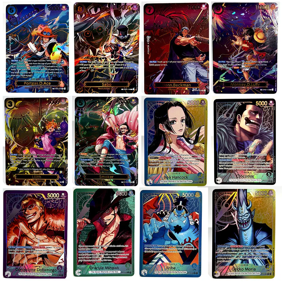 One Piece OPCG Proxy Cards Buggy Hancock Mihawk Crocodile Doflamingo Law Jinbe Moria Kid Killer Perona Sengoku Sugar Art Foil