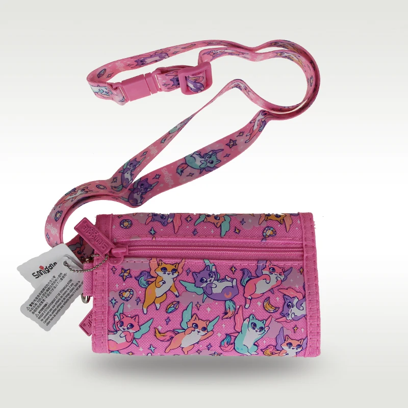 Australië smiggle kinderportemonnee meisjes Pink Fox clutch portemonnee lederen map drie lagen kaarttas portemonnee 5 inch