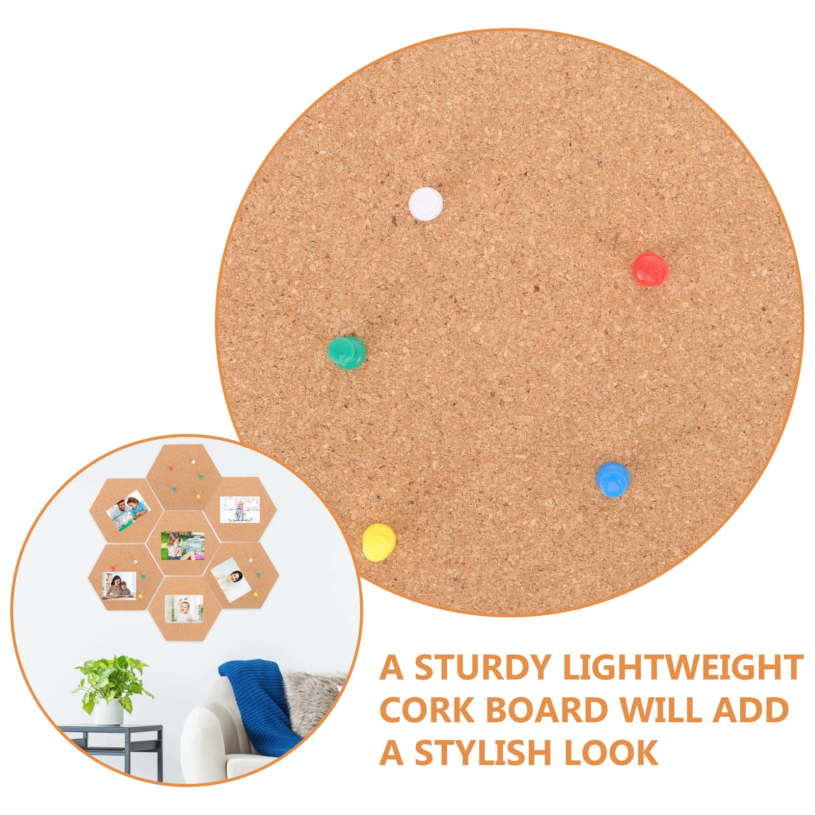 

1 set 1 Set Hexagon Cork Small Corkboards For Walls Decorative Bulletin Board Wall Mounted Memo Board Home Office Classroom