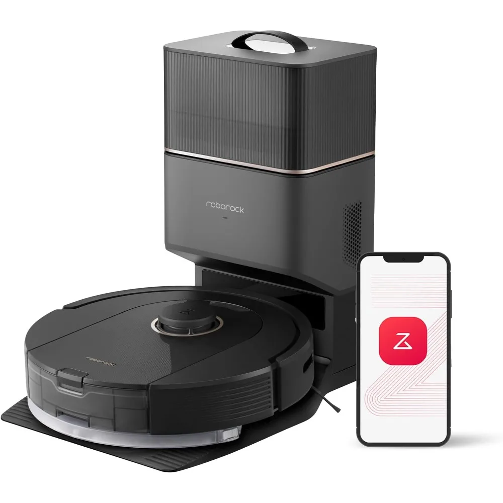 S8+ Robot Vacuum, Sonic Mop with Self-Empty Dock, Stores up to 60-Days of Dust, Auto Lifting Mop, Ultrasonic Carpet Detection