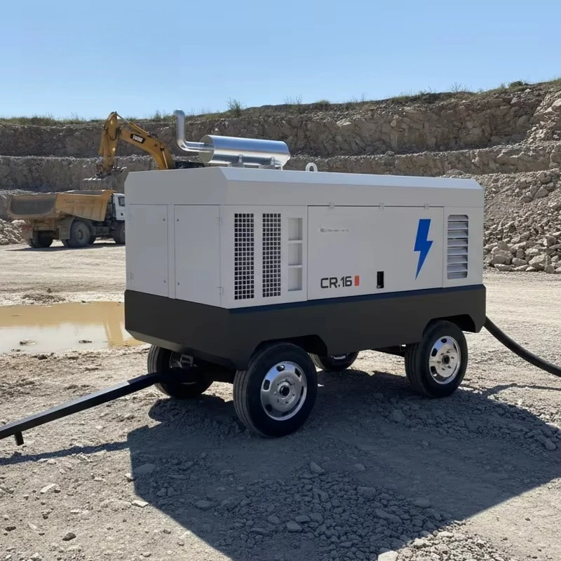 Diesel Portable Rotary Screw Air Compressor Mobile Unit for Construction Mining Oilfield and Heavy-Duty Applications Customized
